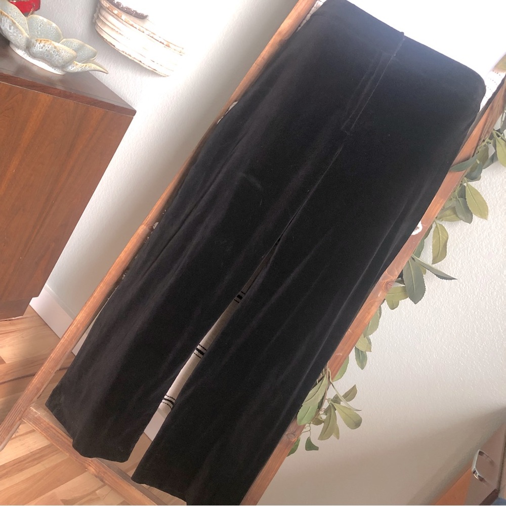 Rafaella Velvet Wide Leg Pant, Women’s Size 14 , Black